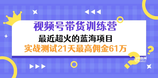 外面收899【视频号带货训练营】最近超火蓝海项目：实战测试21天最高佣金61W插图