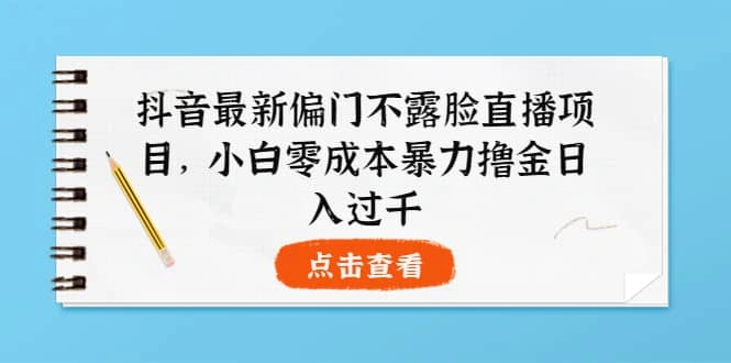 抖音最新偏门不露脸直播项目，小白零成本暴力撸金日入1000-微能