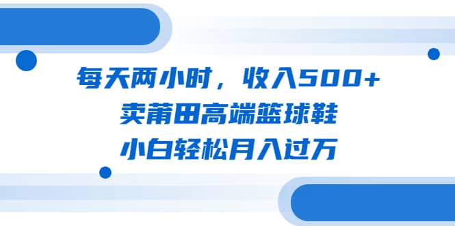 每天两小时，收入500 ，卖莆田高端篮球鞋，小白轻松月入过万（教程 素材）-微能