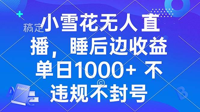 小雪花无人直播 睡后收益单日1000+ 零粉丝新号开播 不违规 看完就会-星火微能网